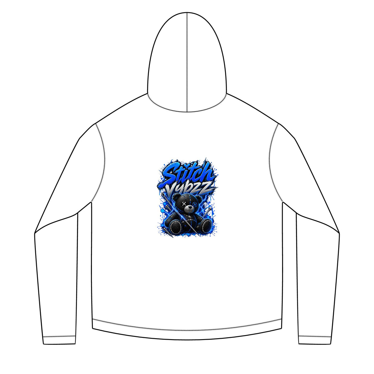 StitchVybzz Blue Graphic Hoodie
