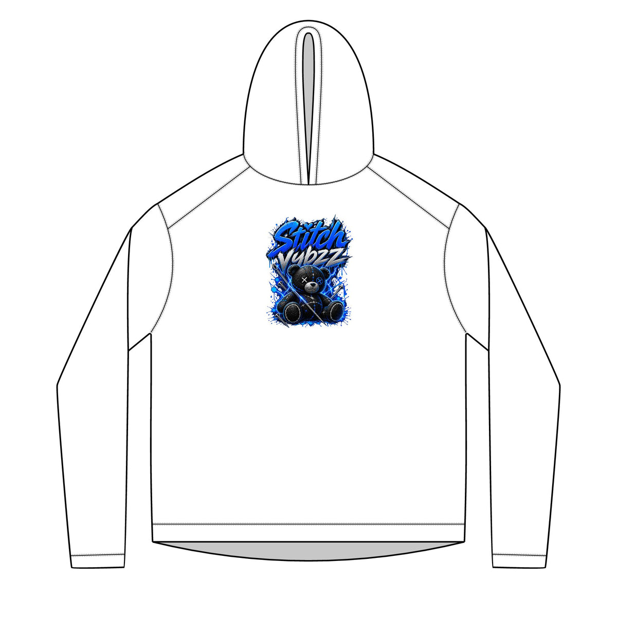 StitchVybzz Blue Graphic Hoodie