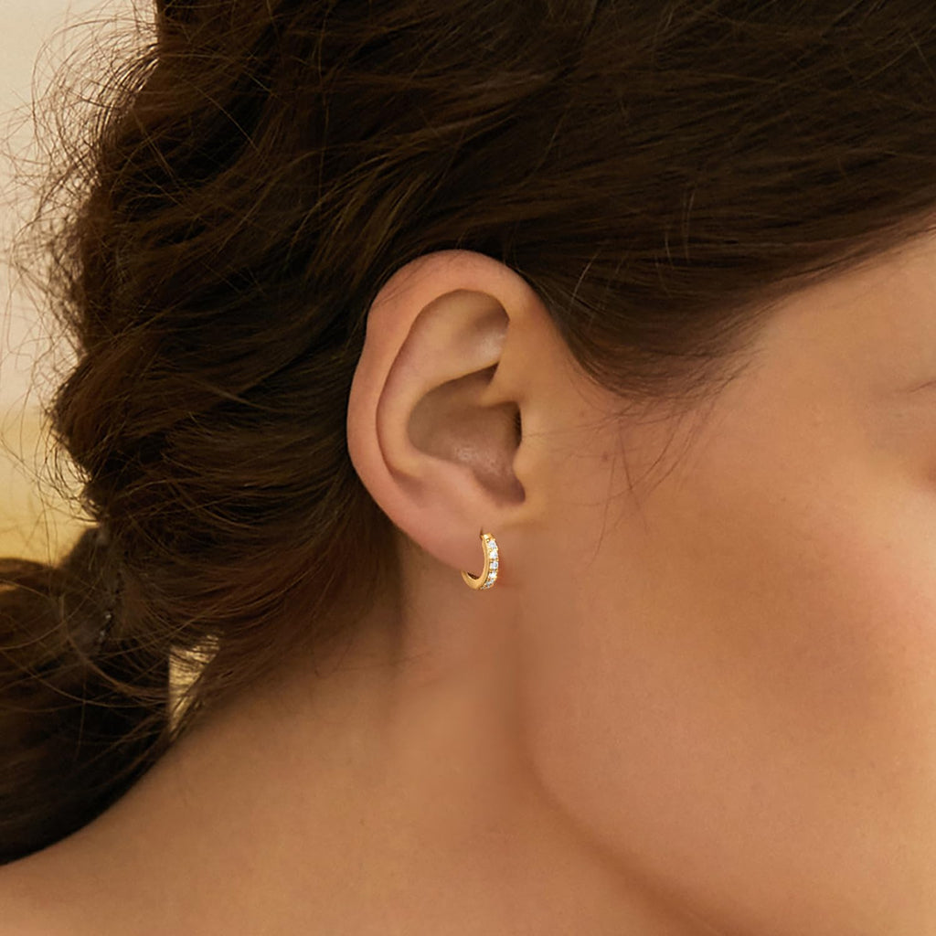 Yiidcii 14K Gold Hoop Earrings for Women 14K Gold Earrings for Women (12mm)