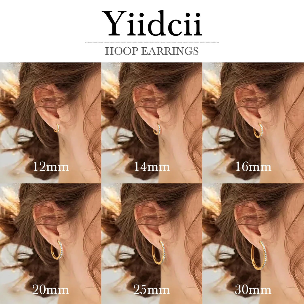 Yiidcii 14K Gold Hoop Earrings for Women 14K Gold Earrings for Women (12mm)